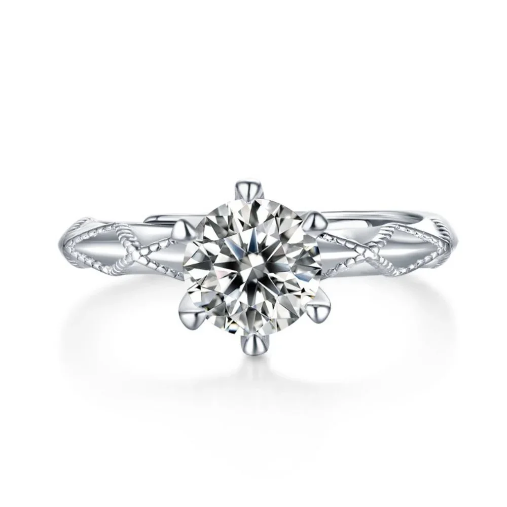 Certified 3ct. t.w. Moissanite Diamond Brilliant Cut Engagement Ring NEW - Picture 6 of 10